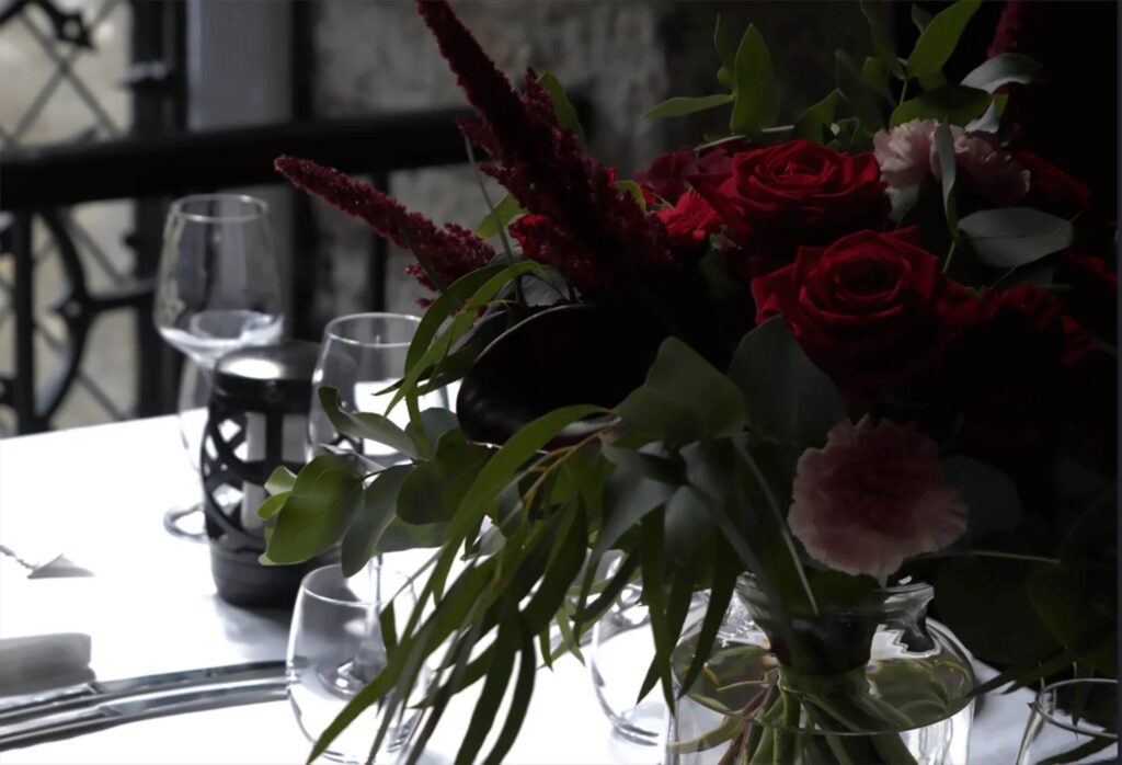 Flowers on table