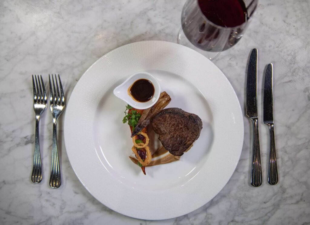 steak served